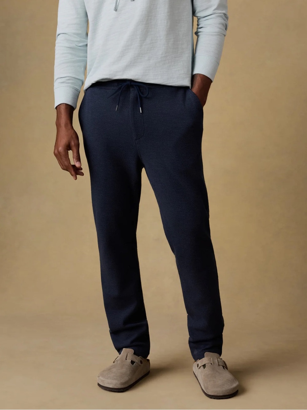 Faherty Highland Knit Pants Navy Ridge Melange